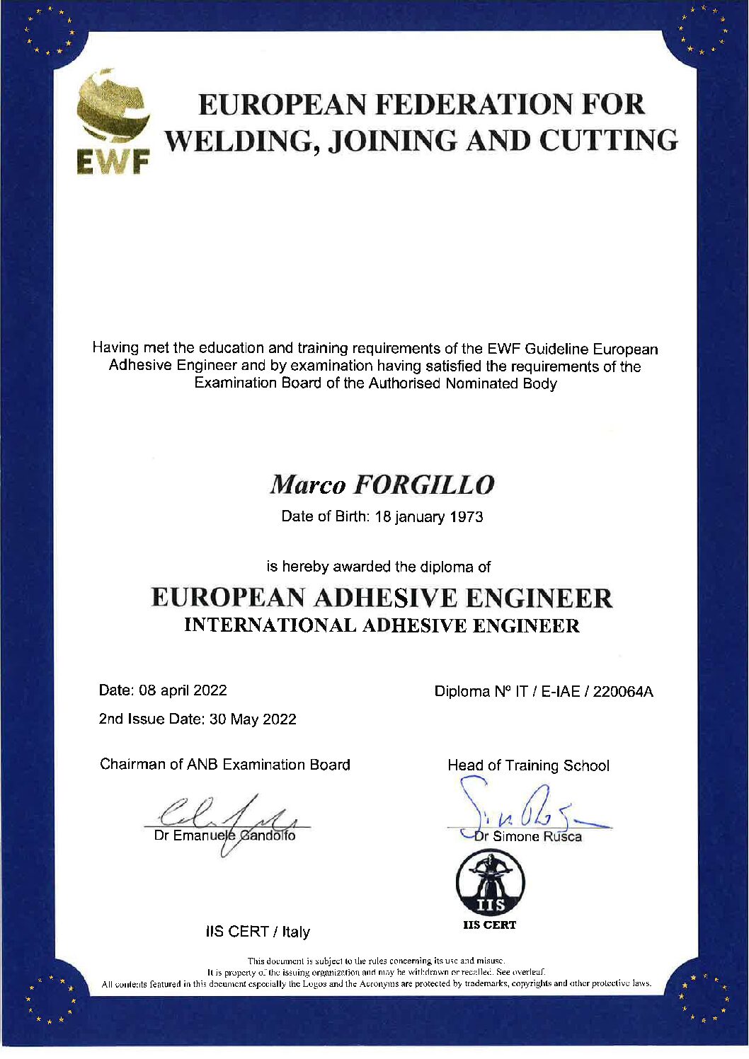 EAE EuroRail Certificate