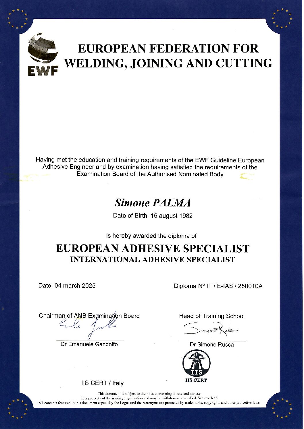 EAS Deputy Adhesive Bonding Coordinator